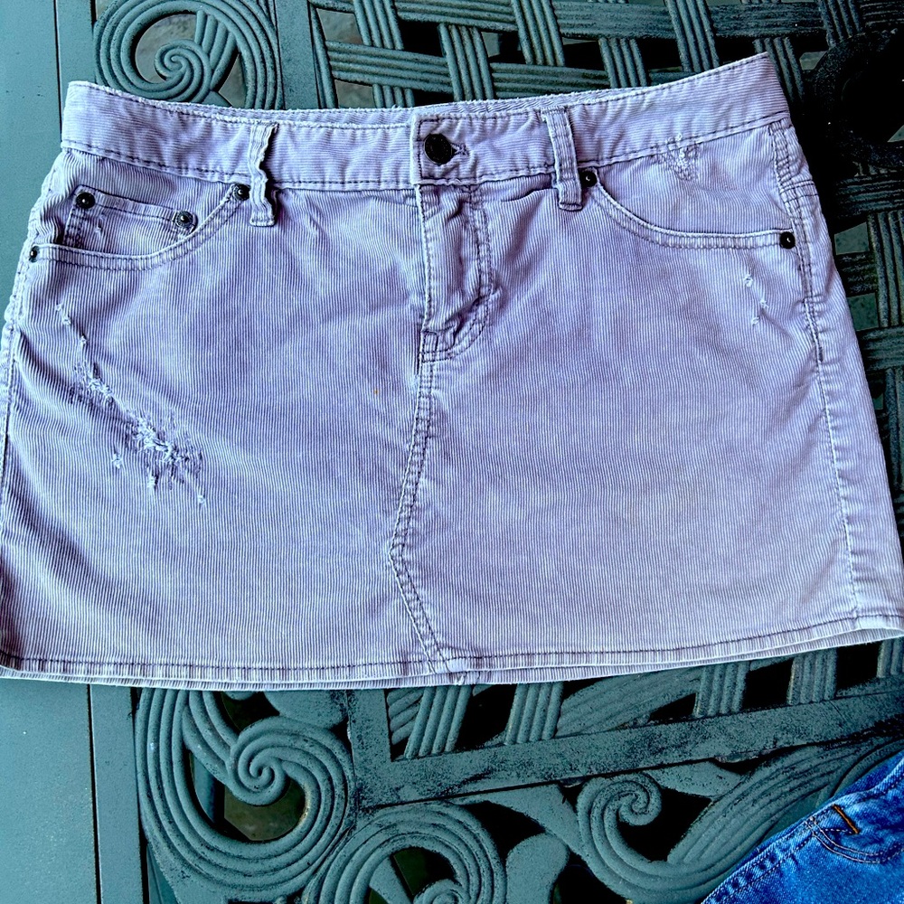 Grey corduroy micro mini Intentionally distressed☀️